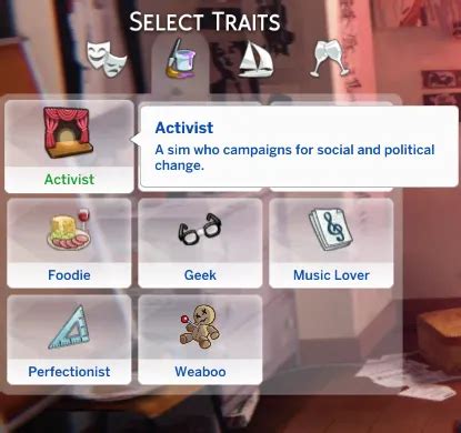 activist trait sims 4.
